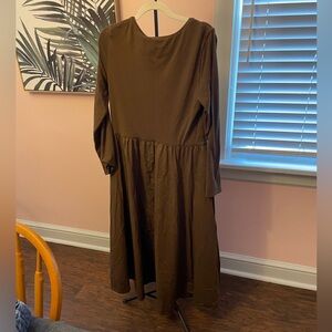 Everlane Black Sundress with 3/4 Bishop Sleeves